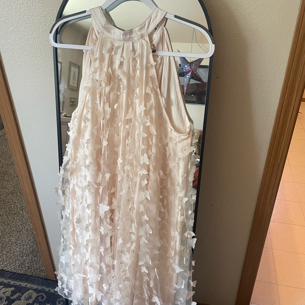In Bloom Gold and Cream Halter Mini Sundress